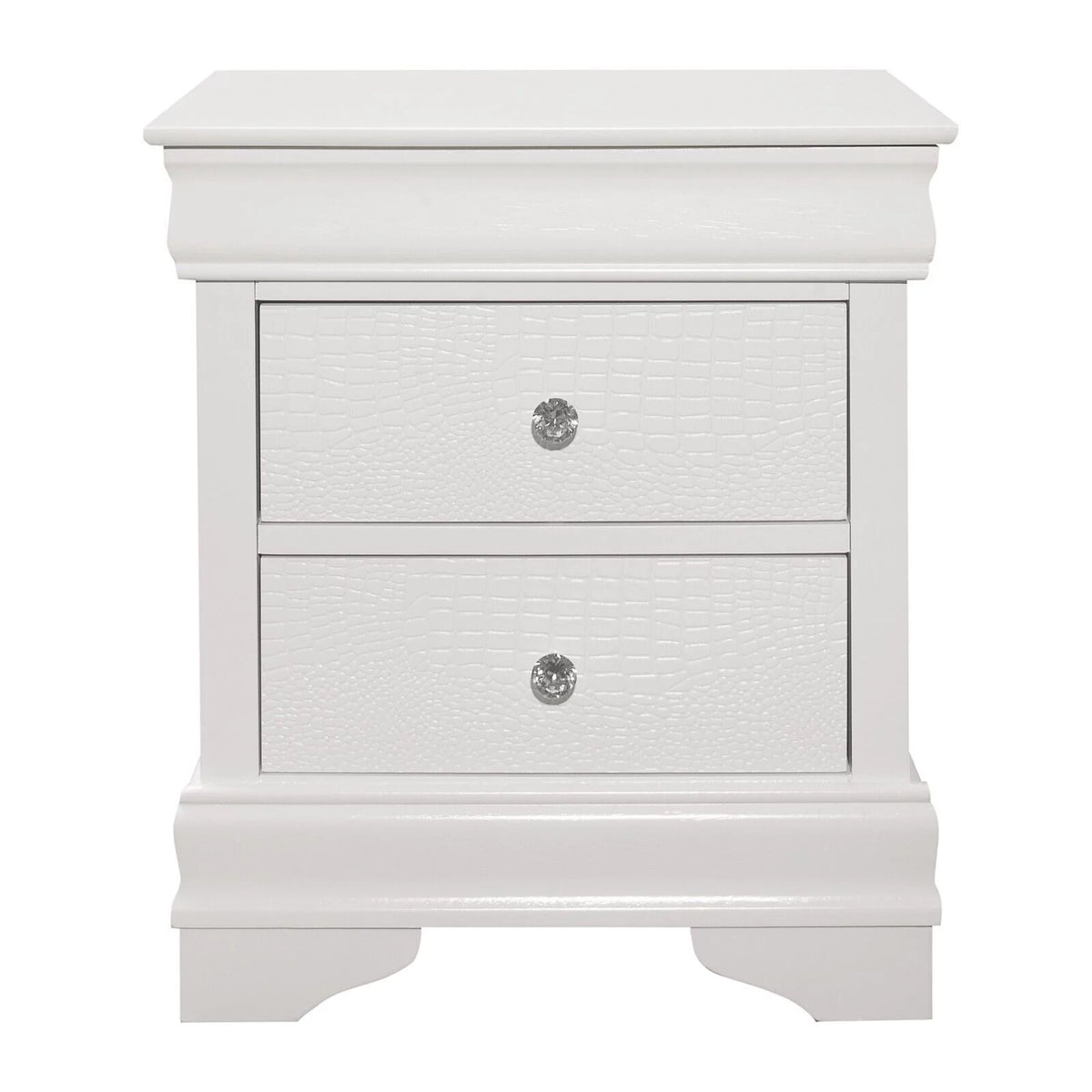 White Full Size Bed with LED Lighting Headboard and Nightstands 3pc Set B591407