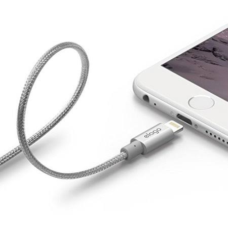 Aluminium Braided MFi Lightning Cable 1m Silver P222