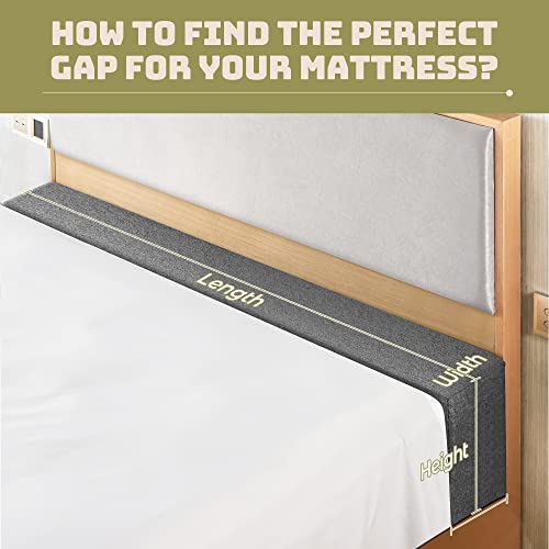 Bed Gap Filler Mattress Extender Headboard Pillow High-Density Foam with Removable Cover E719545
