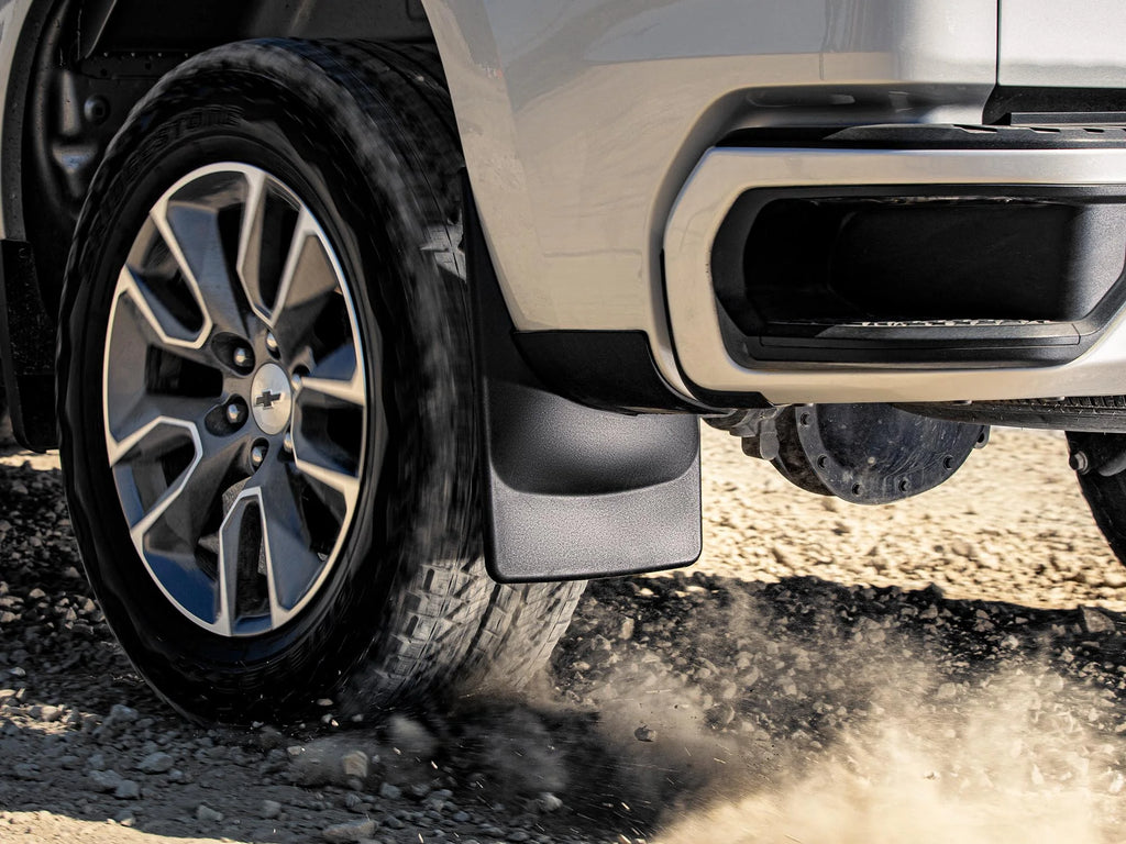 Black Splash Guard MudFlaps for 2007-2012 GMC Acadia, Front Pair I2486