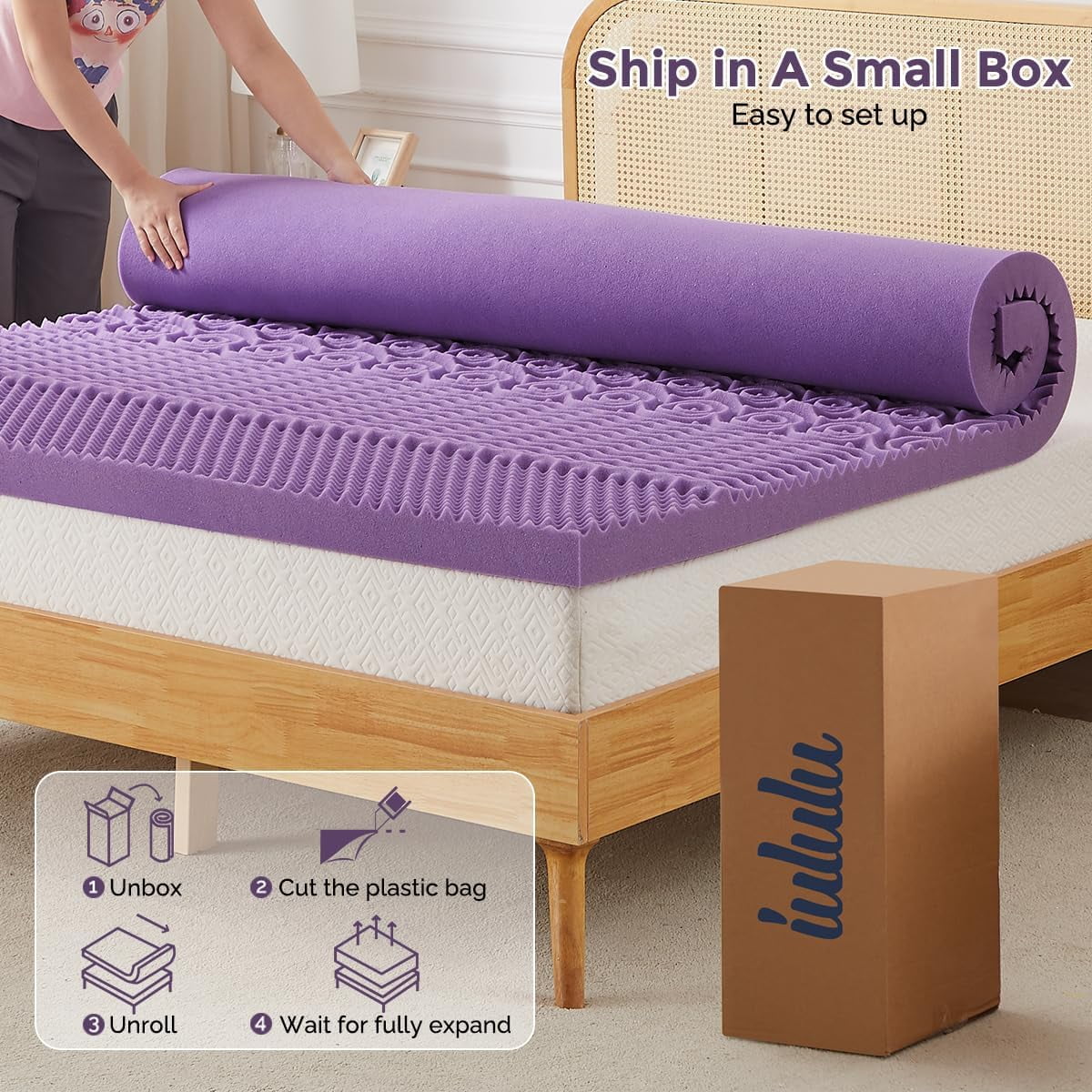 3 inch Full Size Memory Foam Mattress Topper W69879