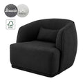 Black Fabric Swivel Accent Chair J195