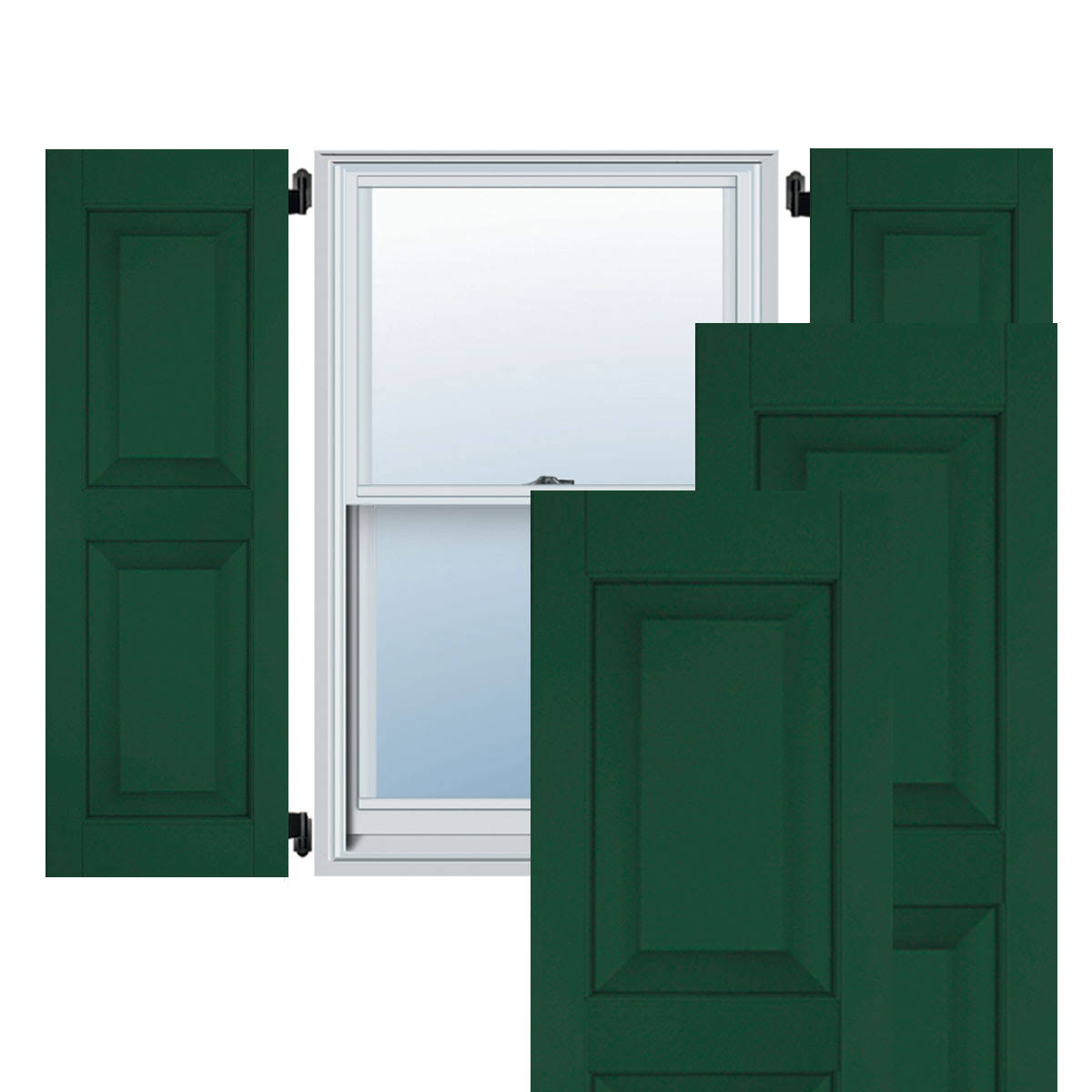 18x22W x 37x22H Exterior Real Wood Pine Raised Panel Shutters (Per Pair) F43233