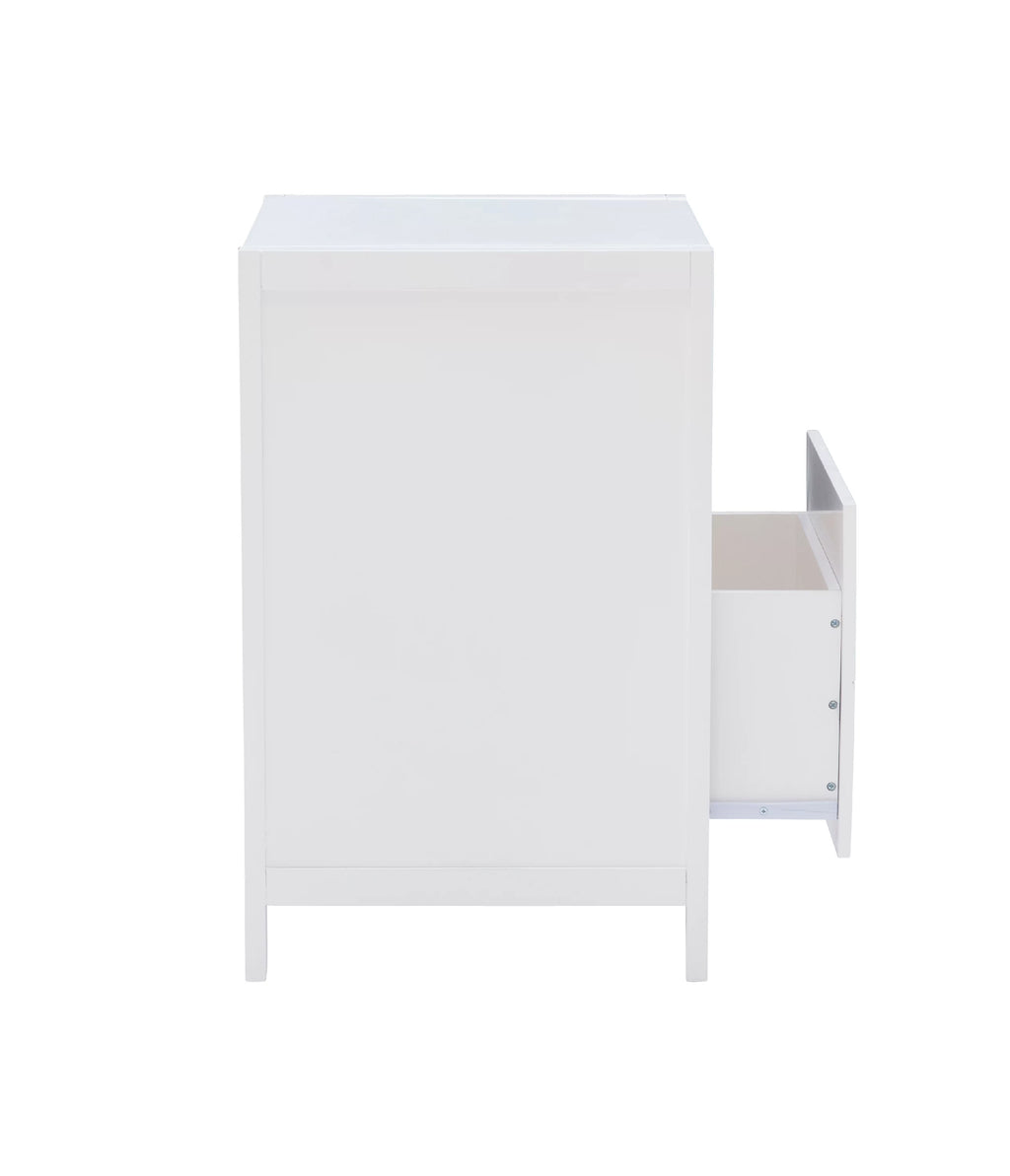 White 2-Drawer Side Table with Shelf U2000