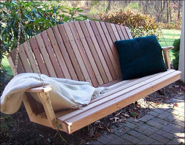 Red Cedar Fanback Porch Swing U7211