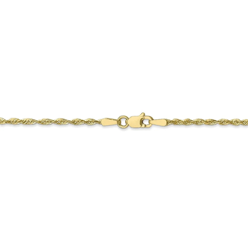 10kt Yellow Gold 1.8mm Diamond-Cut Lightweight Rope Chain 16 inch E570958