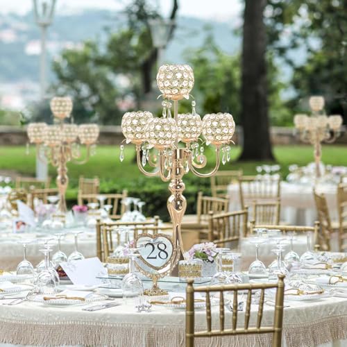 Black Metal Crystal Tea Light Candle Holders Set G81907
