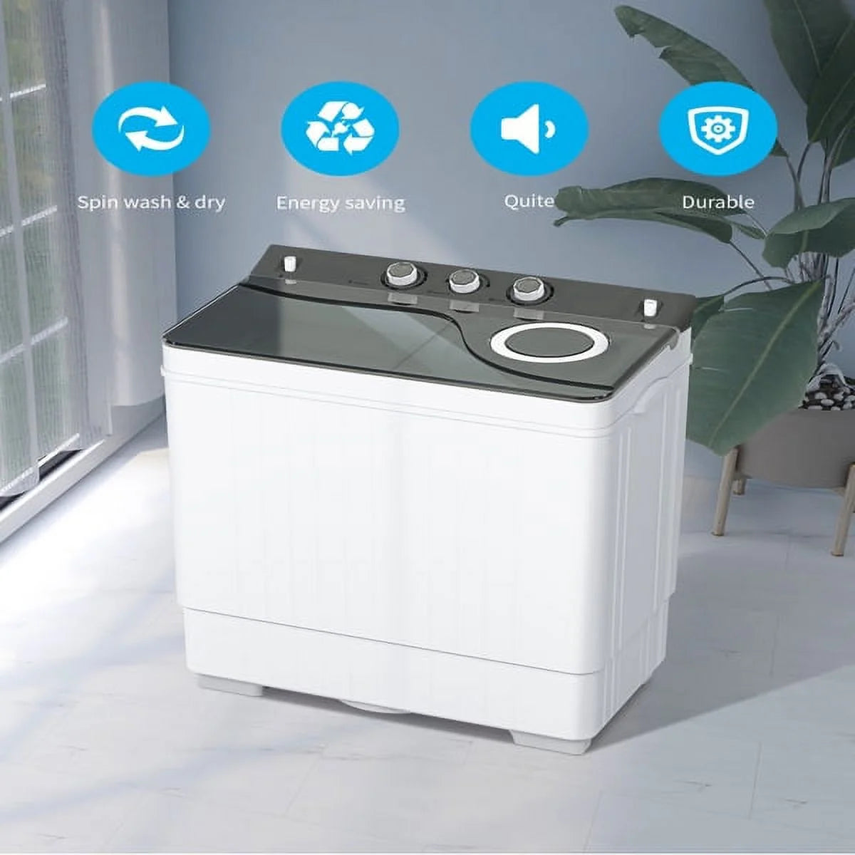 Portable 26lbs Washing Machine with Drain Pump Y43331
