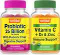 Probiotics 25B Prebiotics Vitamin C D3 Zinc Gummies Bundle Gluten Free GMO Free Chewable Vitamin Supplement L844243
