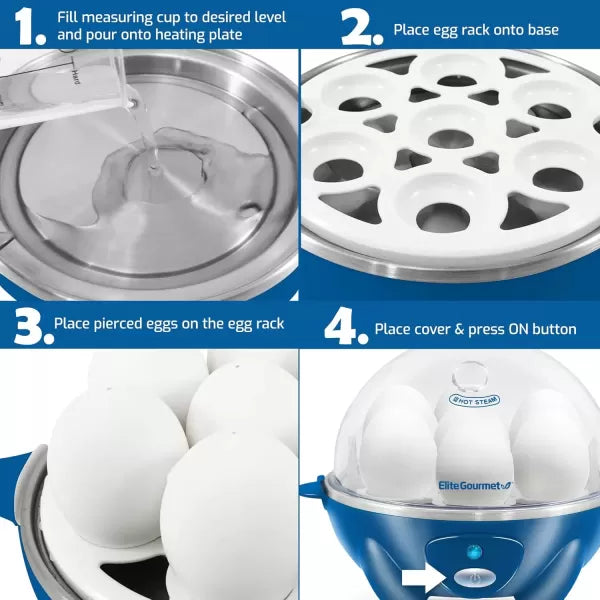 7 Egg Capacity Electric Egg Cooker with Auto Shut-Off G801