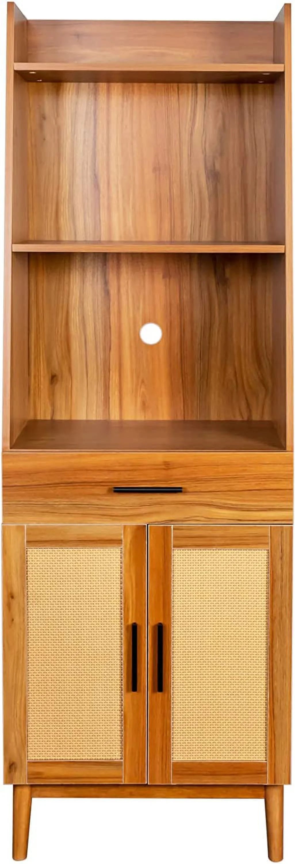 71" Tall Wood Bookcase with Doors and Drawers N58483