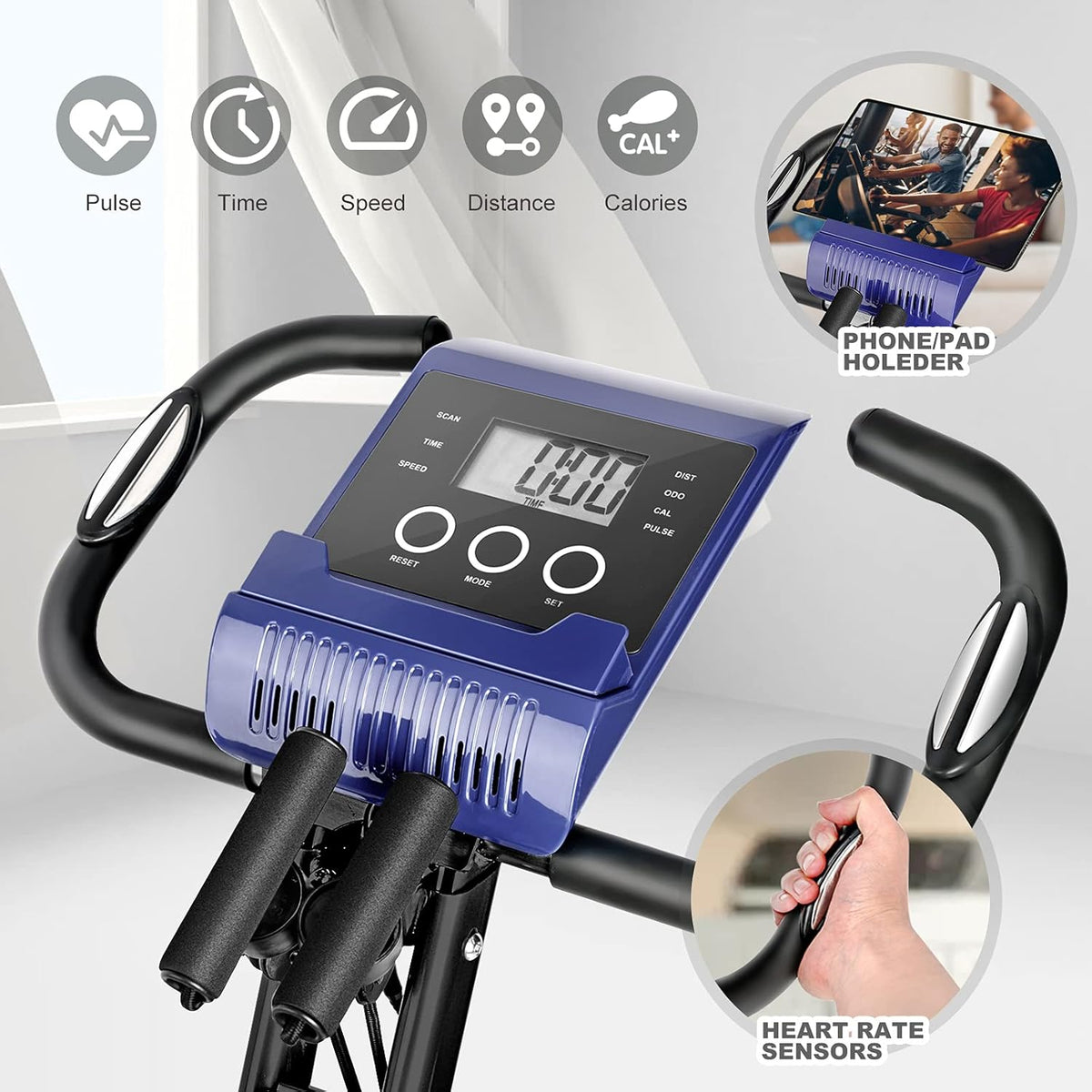 Foldable Magnetic Exercise Bike with LCD Monitor I69595