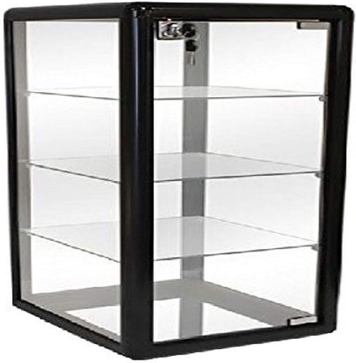 Black Aluminum Table Top Tempered Glass Display Showcase B265530