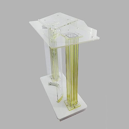 Acrylic Podium with Casters Floor Standing Rolling Lectern B448070