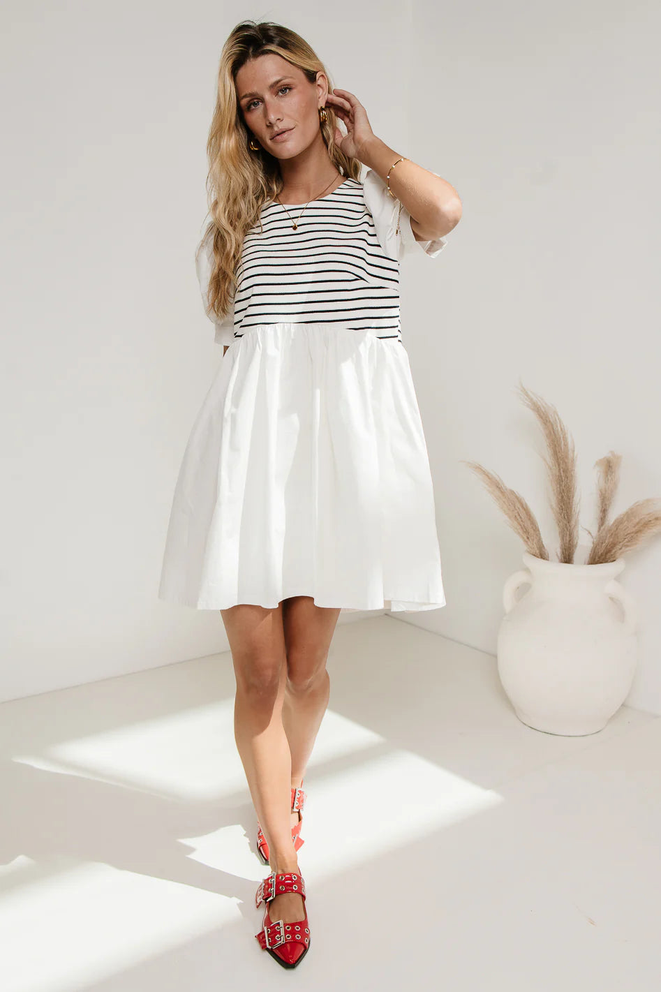 Puff Sleeve Mini Dress Q478810