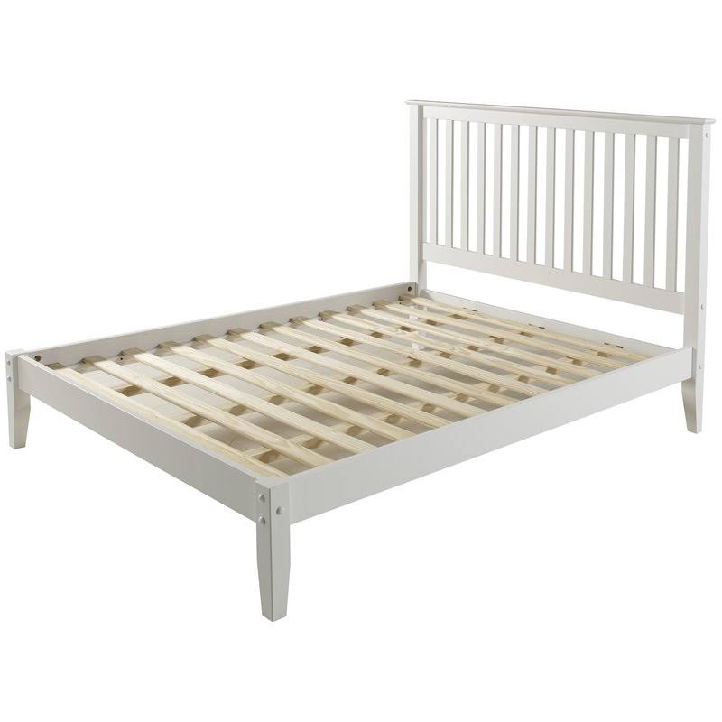 Solid Wood Full Platform Bed in White X830524