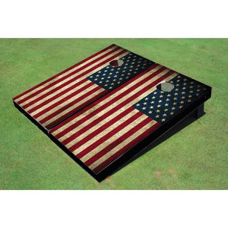 American Flag Themed Cornhole Board Set D88690