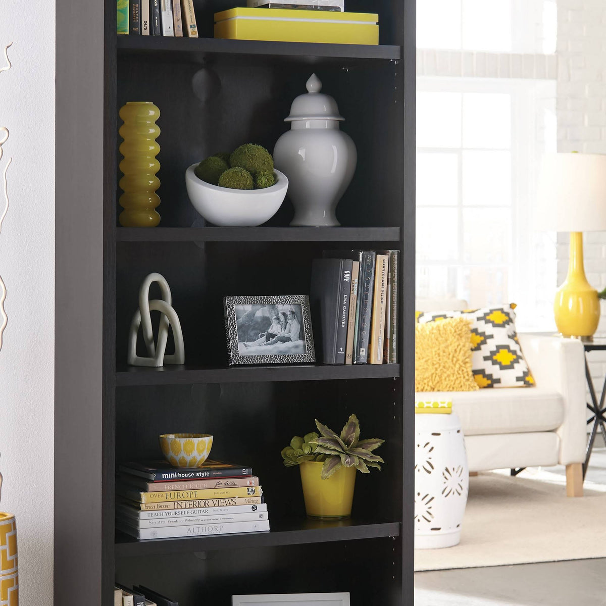 Black Walnut 5-Shelf Bookcase Y44224