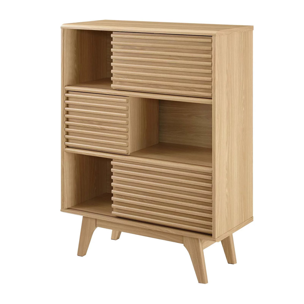 Brown Oak Wood TV Stand Console Table O6130