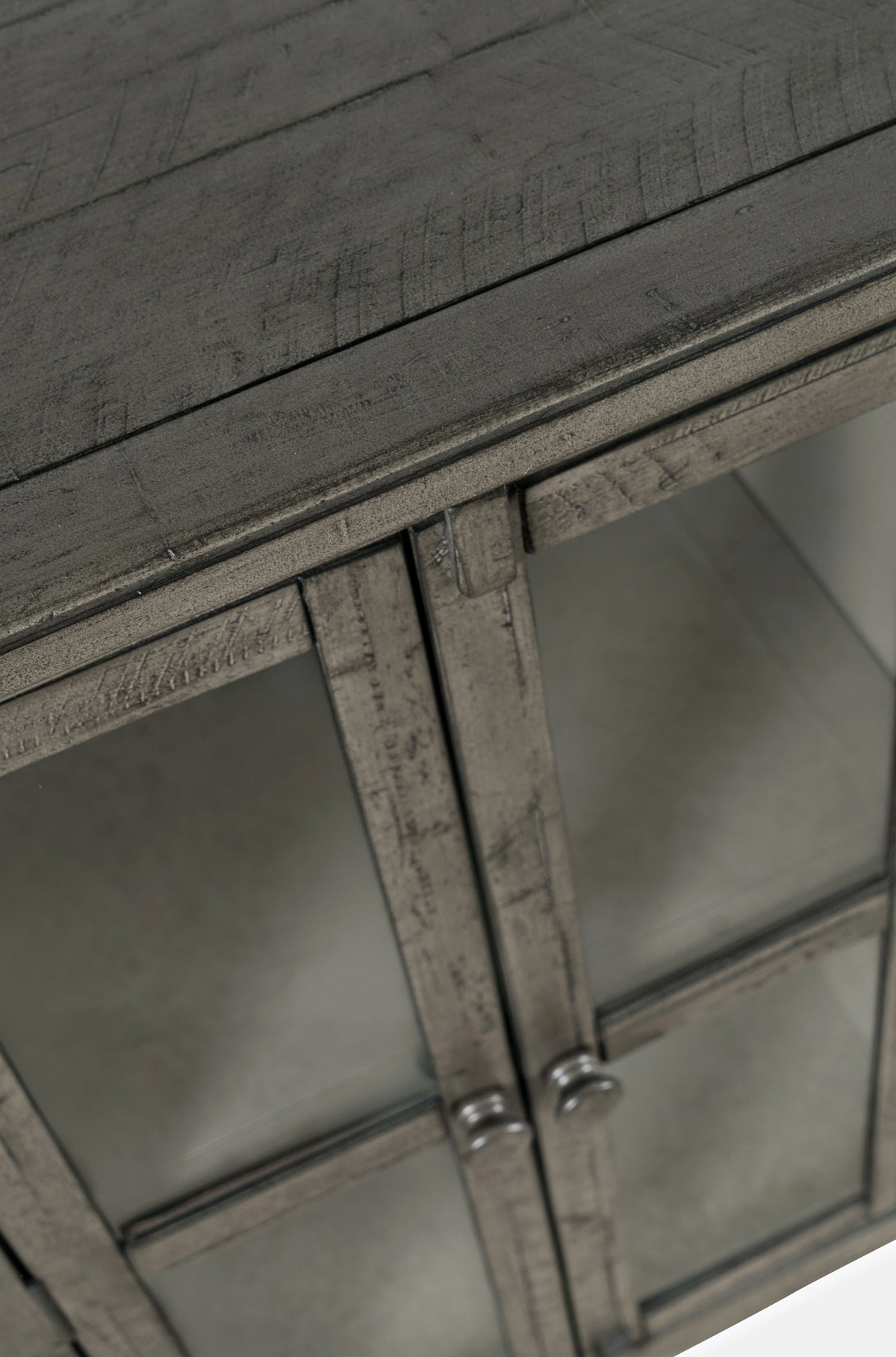 70" Distressed Acacia Six-Door Accent Cabinet A361