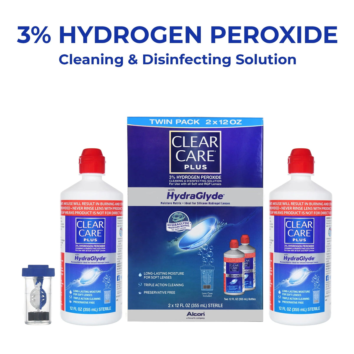 Contact Lens Cleaning Solution with HydraGlyde, Two 12oz N6352