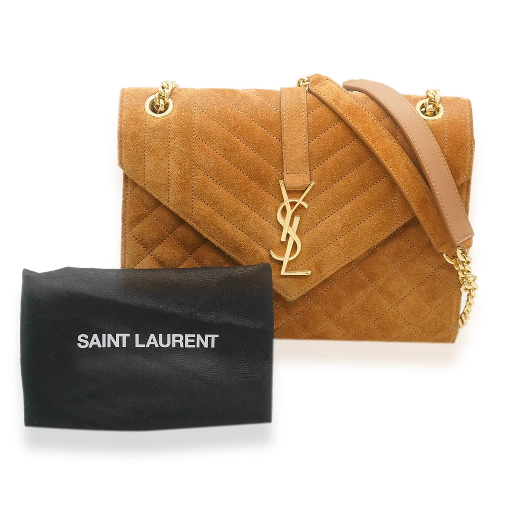 Brown Suede Quilted Chain Bag L452108