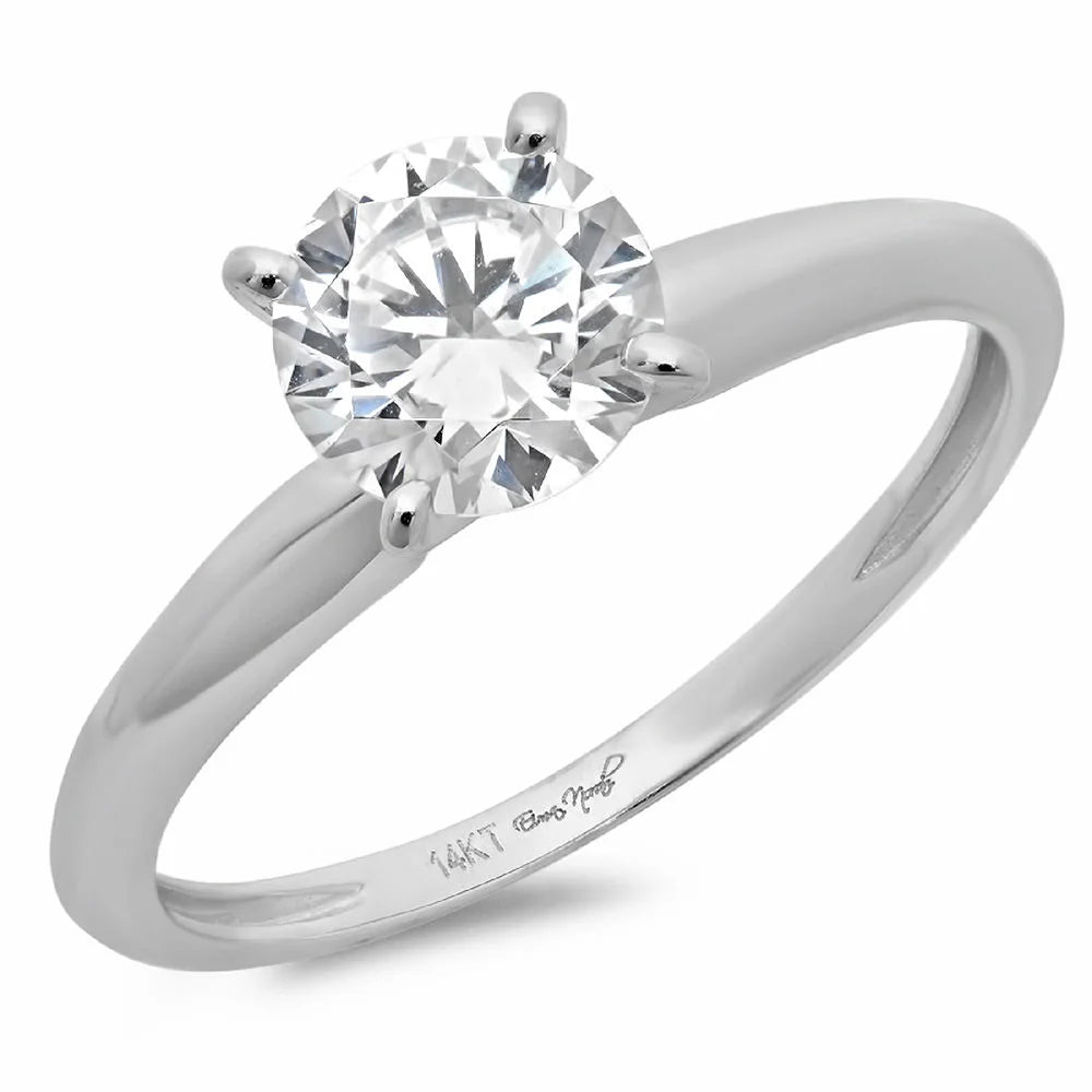 18K White Gold Solitaire Engagement Ring size 11 B958587