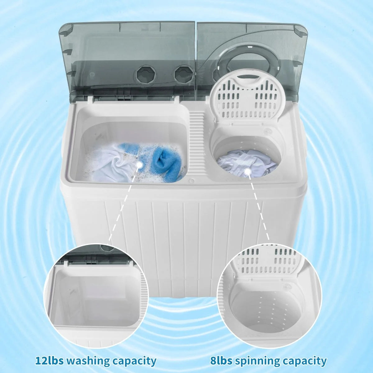 Portable 26lbs Washing Machine with Drain Pump Y43331