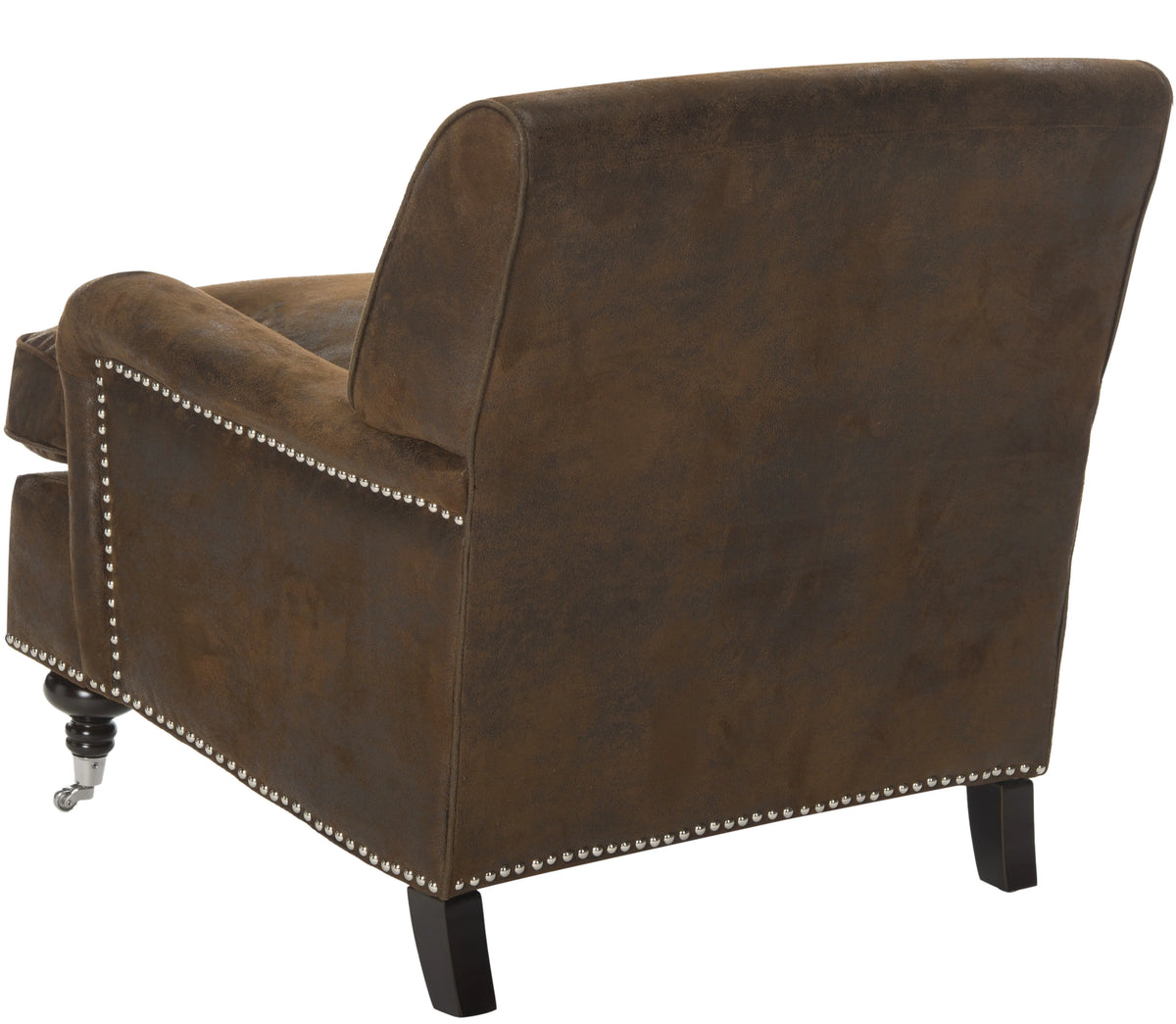 Brown Fully Upholstered Club Chair with Casters S935