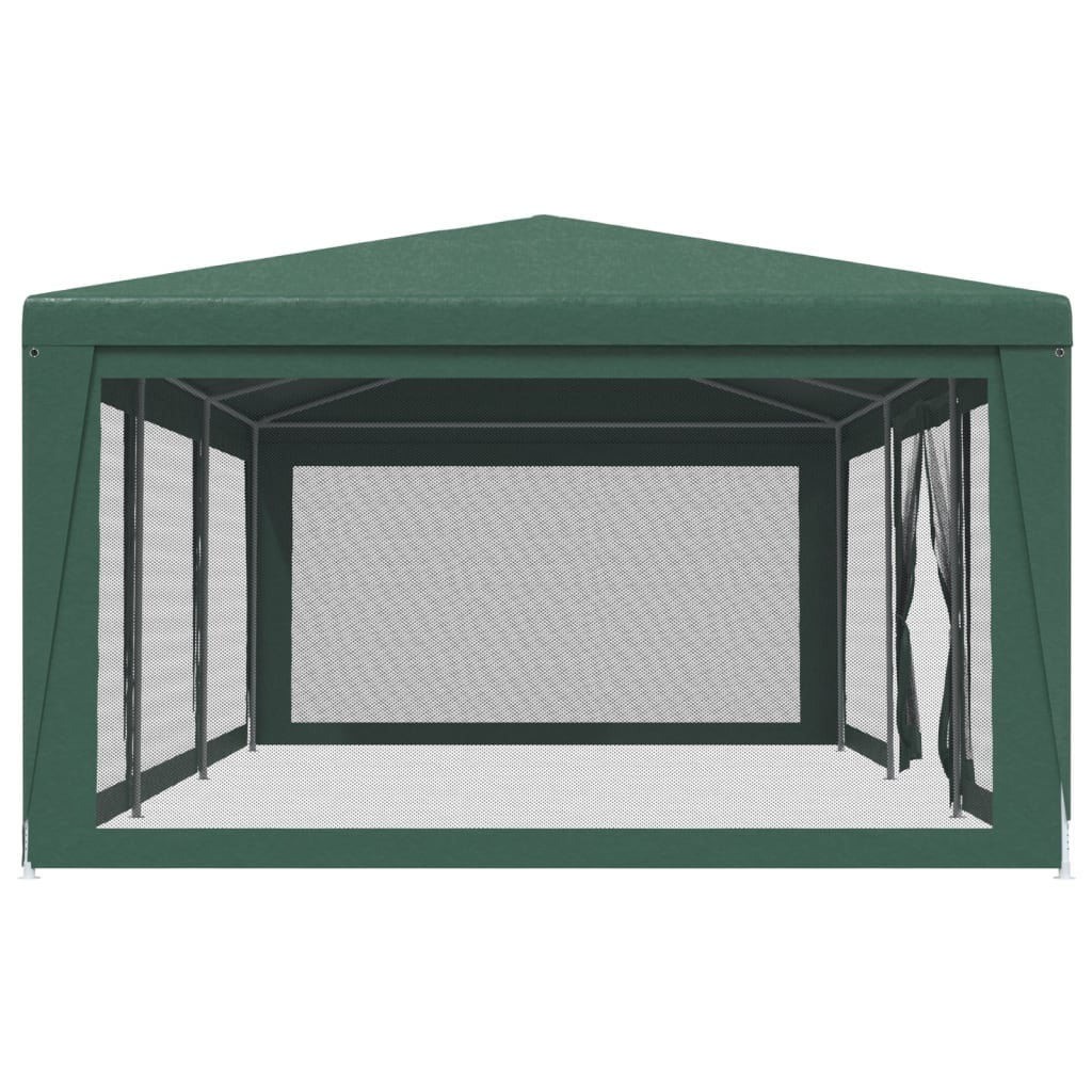 Party Tent with 8 Mesh Sidewalls Green 29.5'x13.1' HDPE W5251
