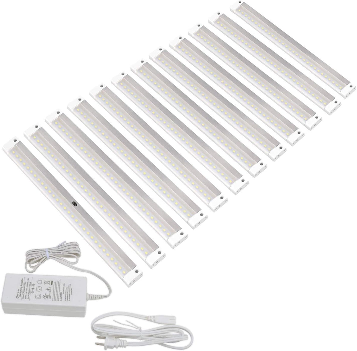 White Finish 12 Panels 12 inch LED Dimmable Under Cabinet Lighting Kit P334295