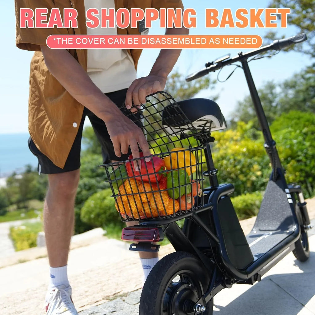 Electric Scooter with Seat, 400W Motor, 12 Pneumatic Tire Foldable C143093