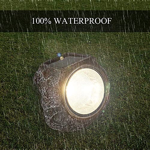 2 Pack 10 LED Waterproof Solar Powered Rock Light F70655