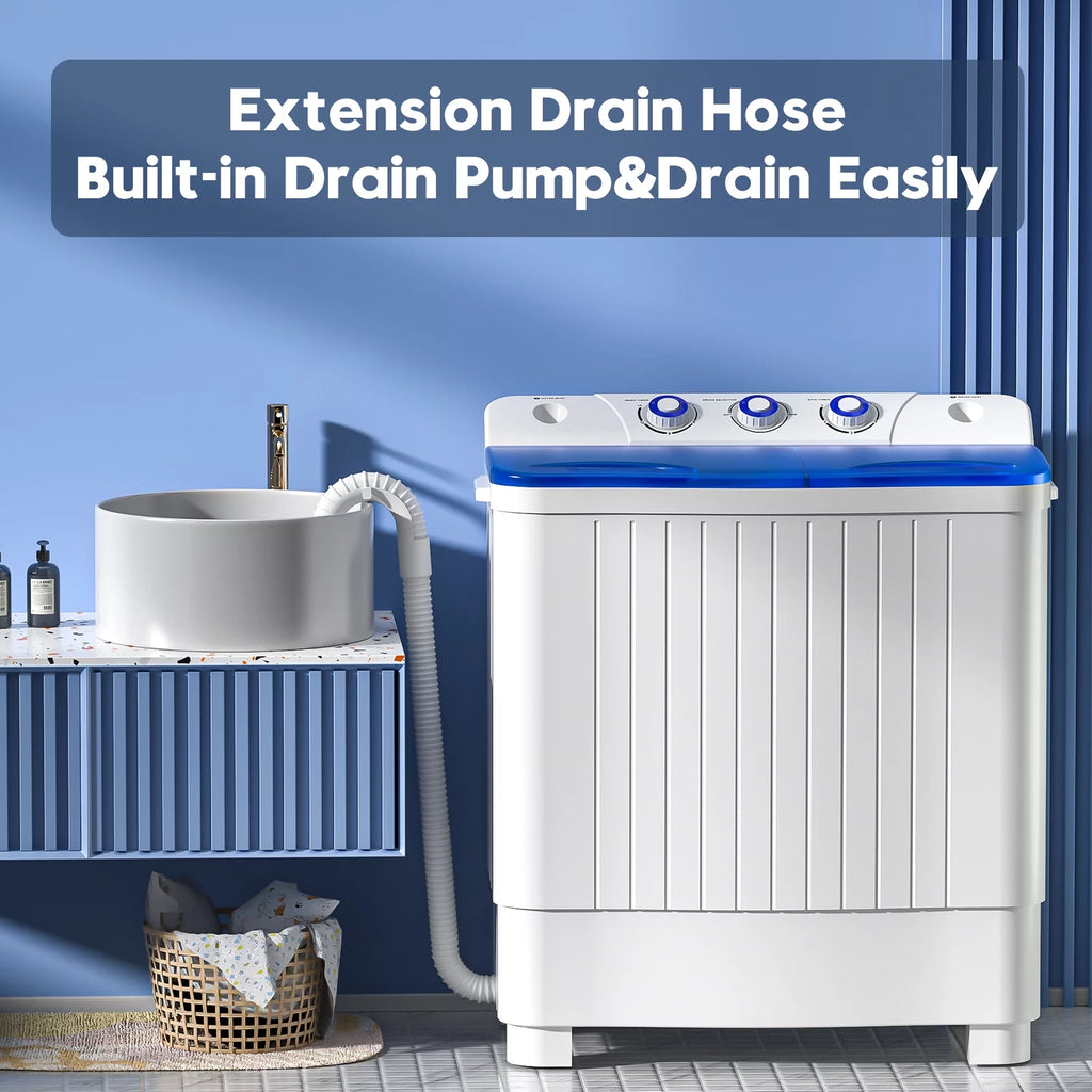 Portable 20lbs Twin Tub Semi-Automatic Washing Machine J96106