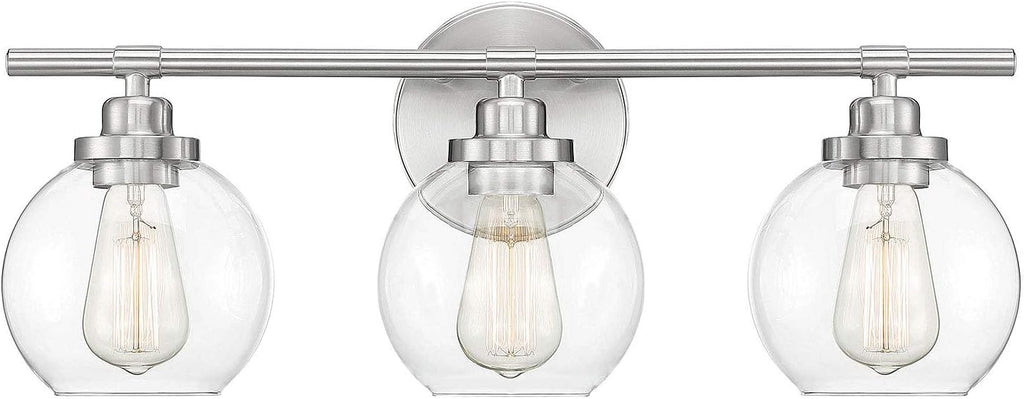 Satin Nickel 3-Light Bathroom Vanity Light X335