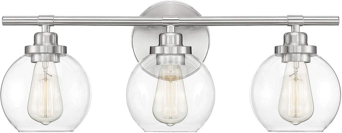 Satin Nickel 3-Light Bathroom Vanity Light X335