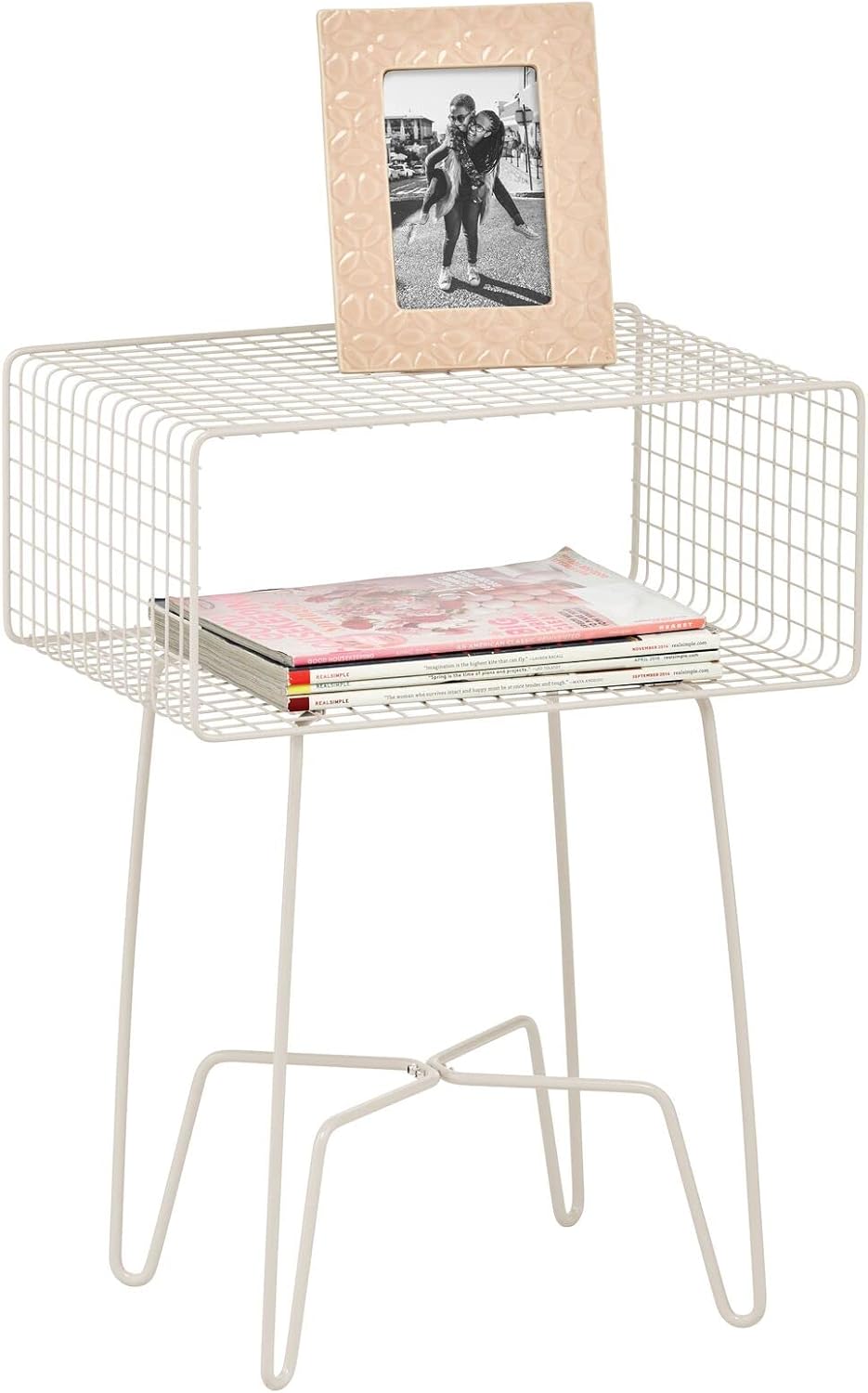 Chrome 2-Tier Metal Side Table with Storage Shelf U213652