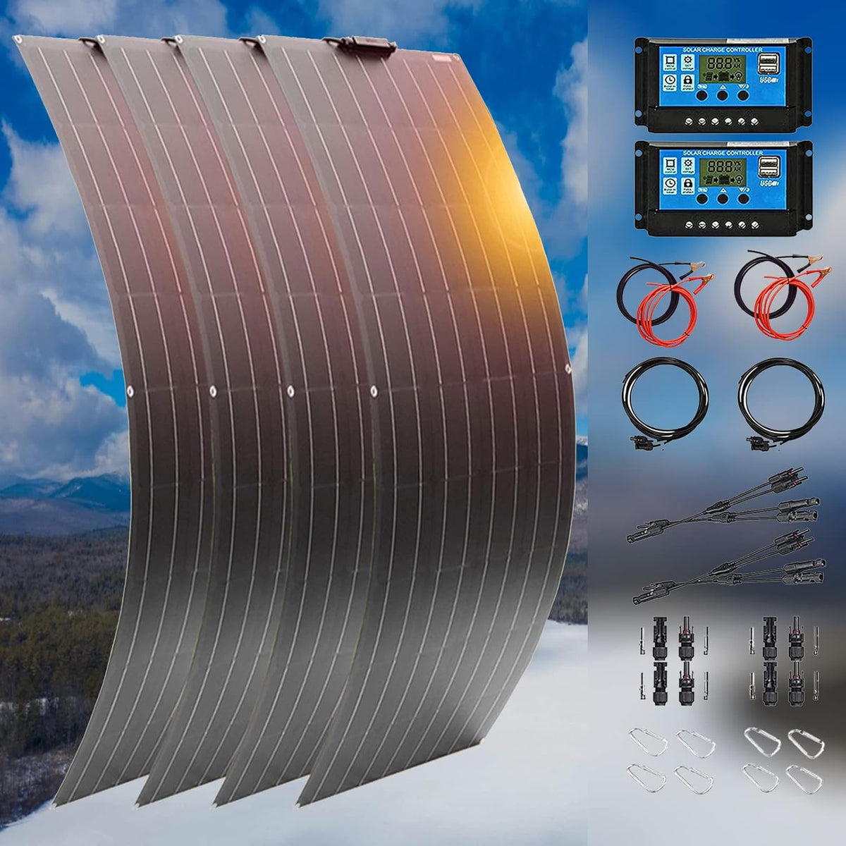 800W Flexible Monocrystalline Solar Panel Kit with 40A Controller V32969
