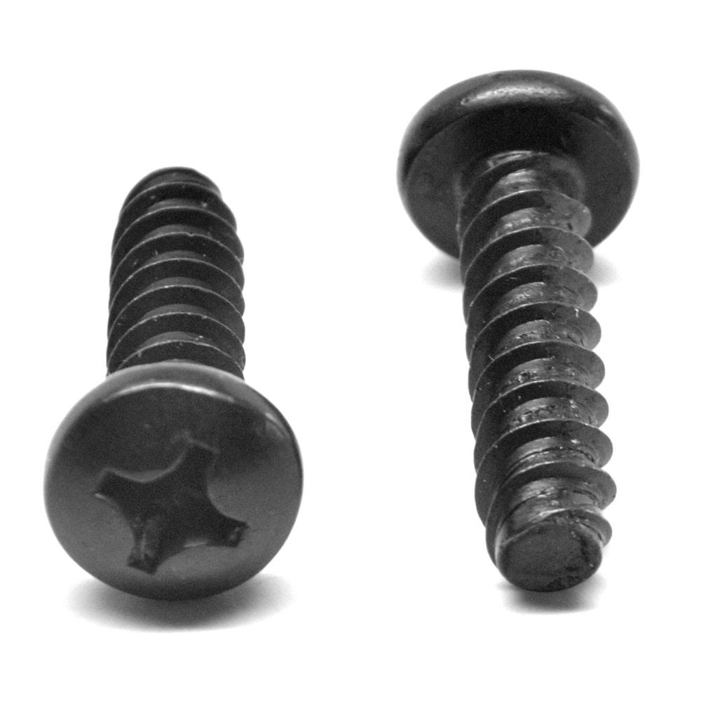 #8-18 x 1 1/2 Sheet Metal Screw Phillips Pan Head Black Zinc Plated T799604