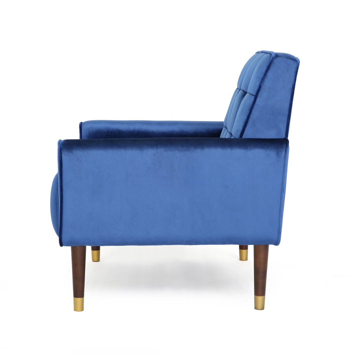 Navy Blue Velvet Tufted Armchair Q2298