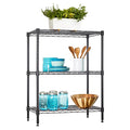 Black 4 Tier Steel Wire Shelving Unit H2758