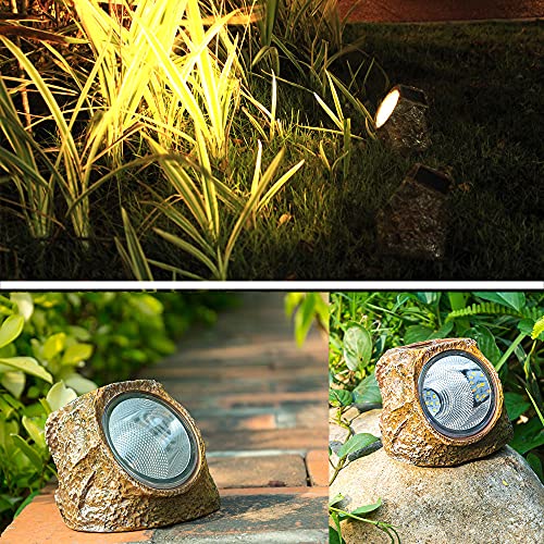 2 Pack 10 LED Waterproof Solar Powered Rock Light F70655