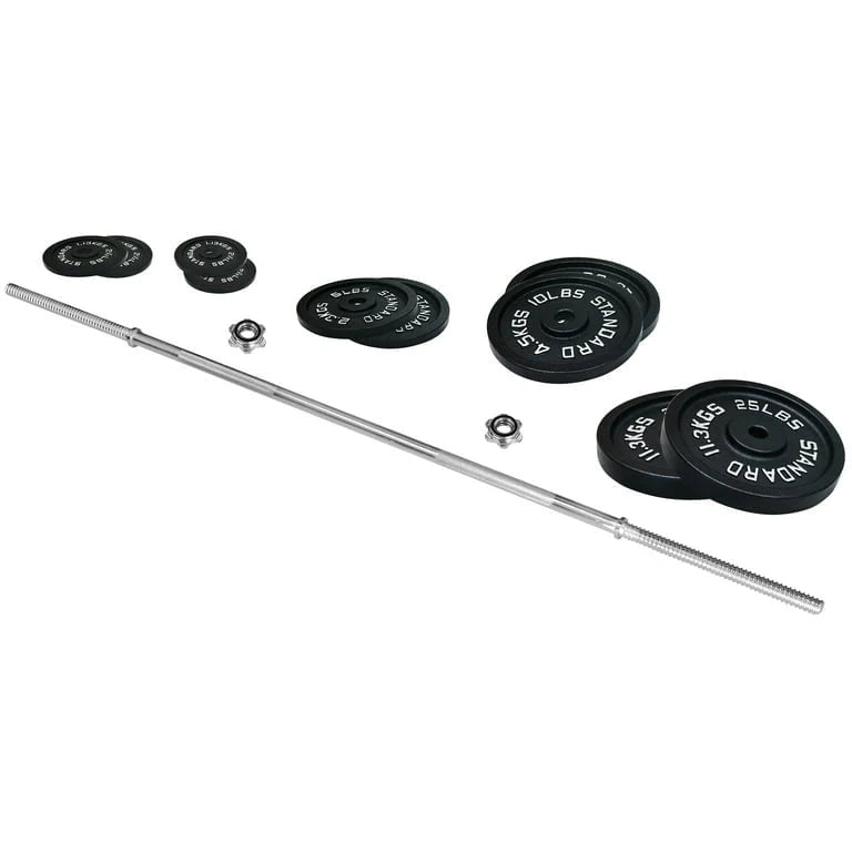 Cast Iron 100-Pound Barbell Set with Star Locks G768