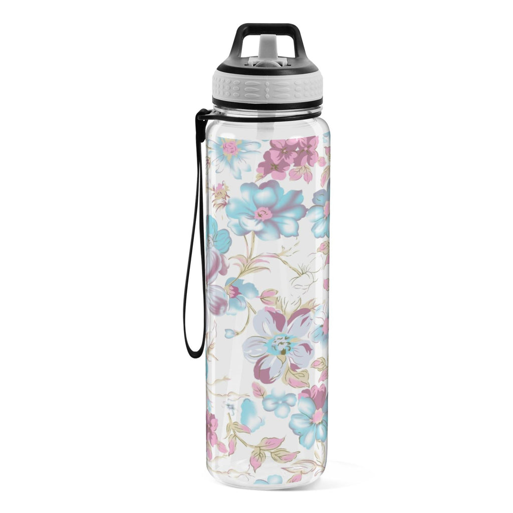 Blue Colorful Flowers 32oz Tritan Leakproof Sports Bottle I102618
