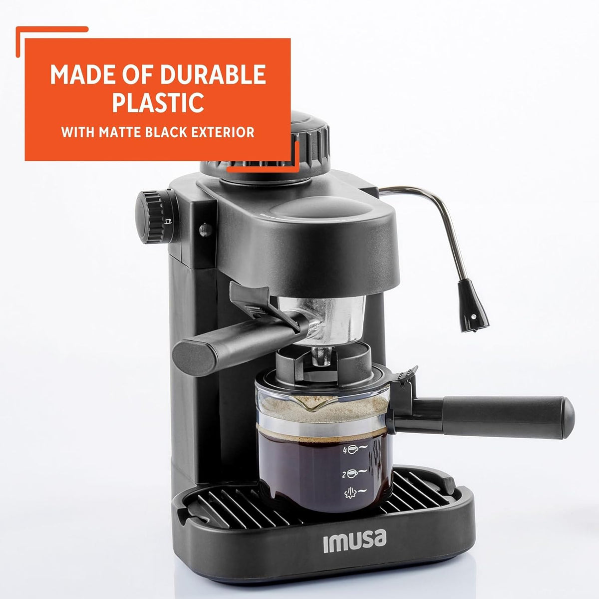 4 Cup Espresso Cappuccino Maker Black E225