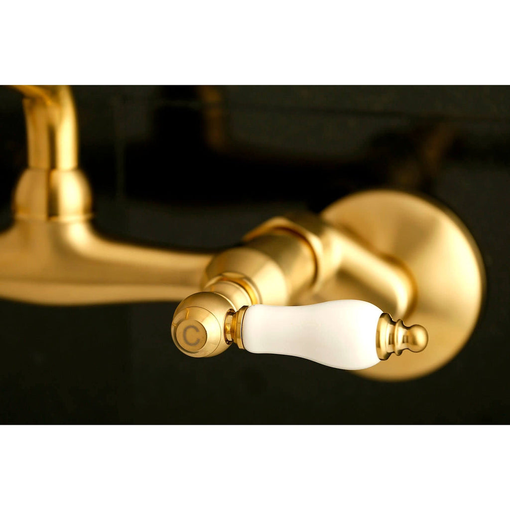Polished Chrome 2-Handle Wall Mount Kitchen Faucet O298