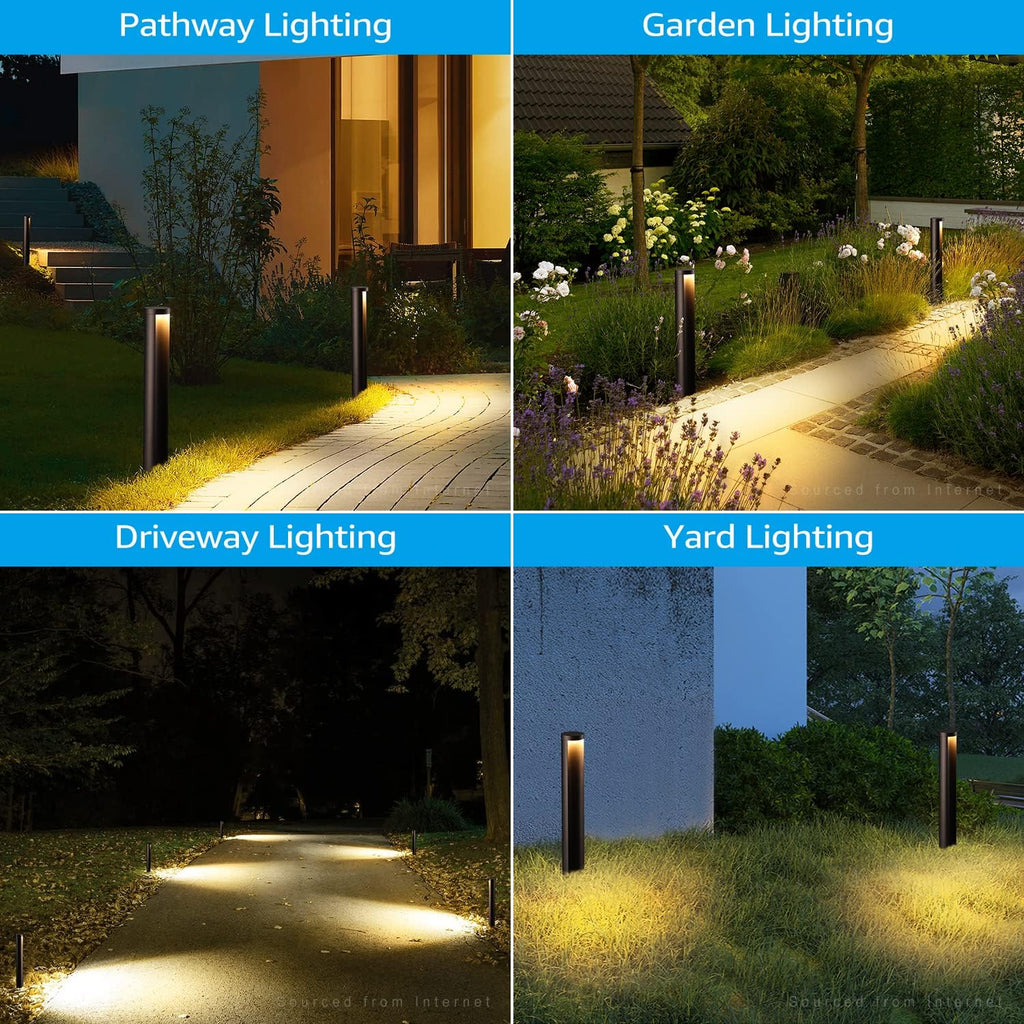 5W LED Landscape Pathway Light, 12-24V Low Voltage, IP65 Waterproof, Die-Casted Aluminum, 3000K Warm White, Pack of 6 W923185