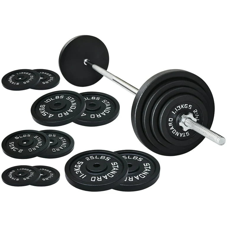 Cast Iron 100-Pound Barbell Set with Star Locks G768