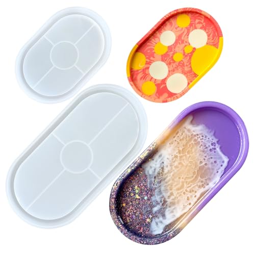 3 Pcs Silicone Rectangle Resin Molds U557607