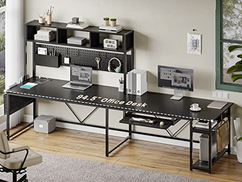 Black L Shaped Gaming Desk with Power Outlet and Pegboard Z545748